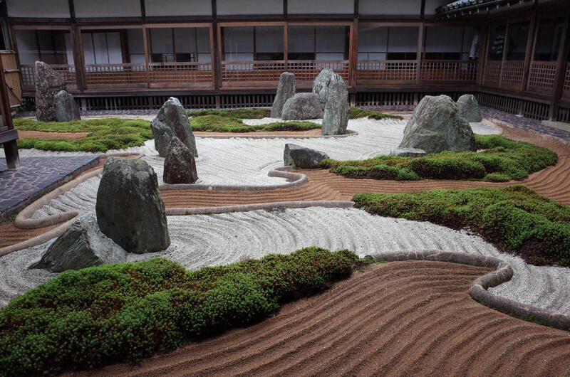 A japanese rock garden at the Fukuchiin temple